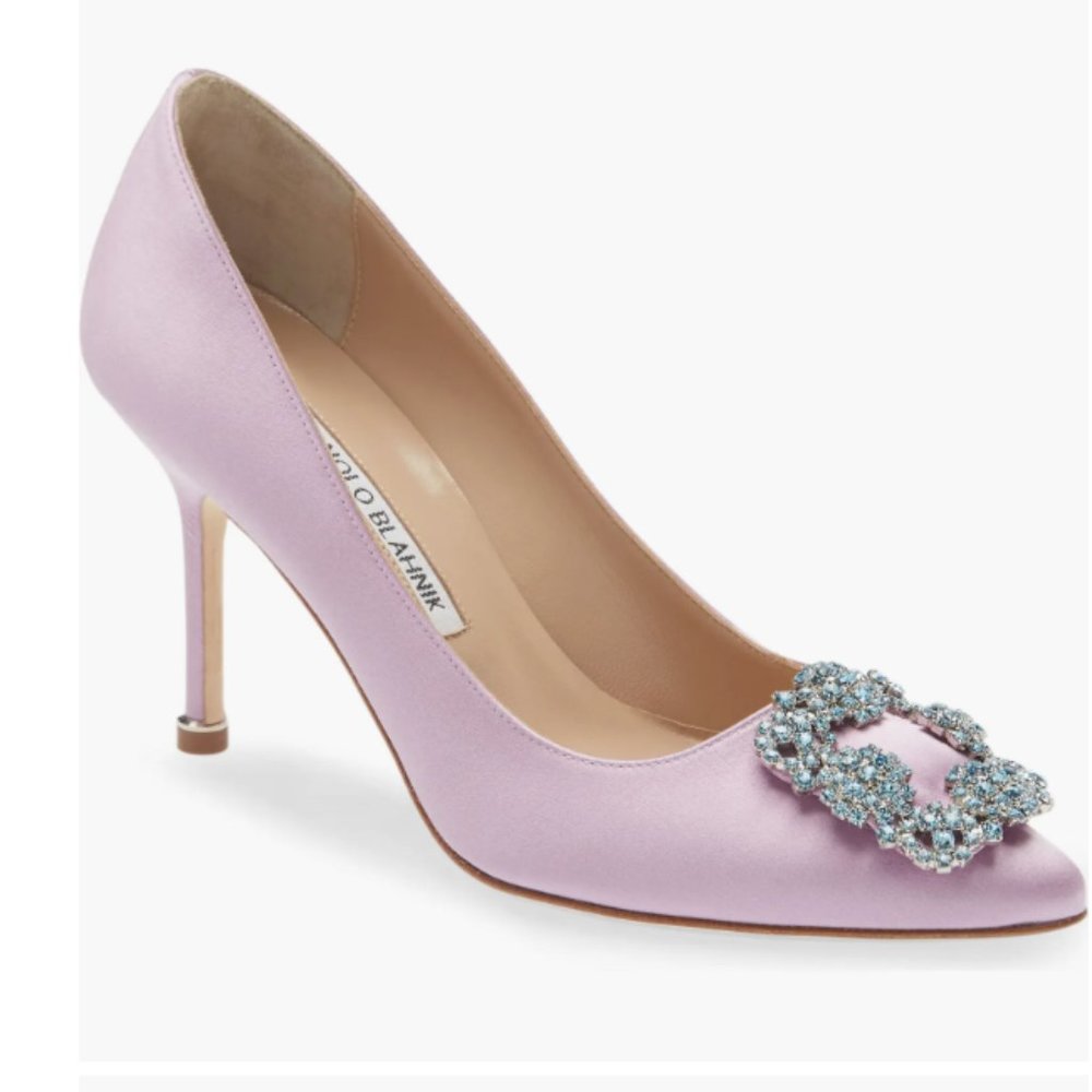 Manolo Blahnik Hangisi 70 purple, new